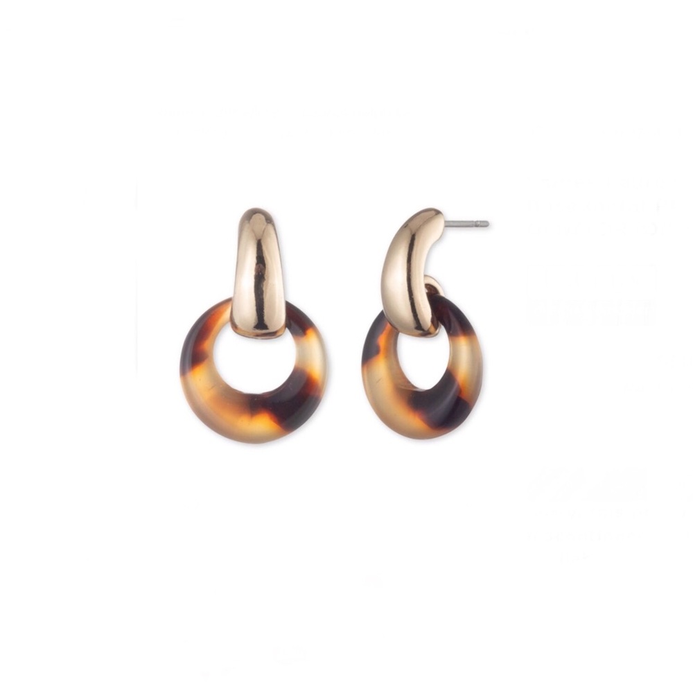 Lauren Ralph Lauren Gold Tone Tortoiseshell-Look Orbital Drop Earrings